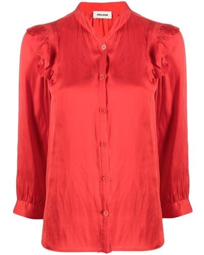 Zadig & Voltaire Blouse Met Ruches - Rood