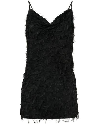 MSGM Fringed Tank Top - Black