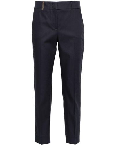 Peserico Pressed-crease Tapered Trousers - Blue