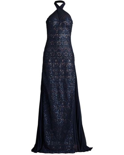 Tadashi Shoji Kleid mit Schleifenverschluss - Blau