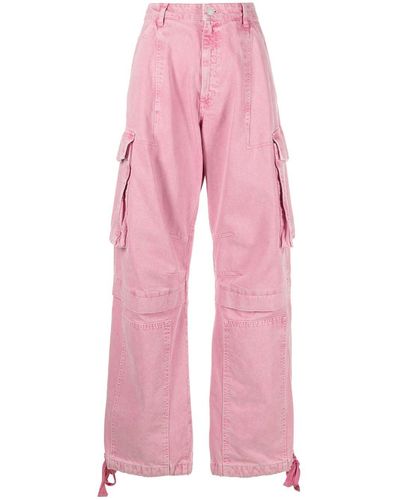Moschino Jeans High-waisted Denim Cargo Pants - Pink