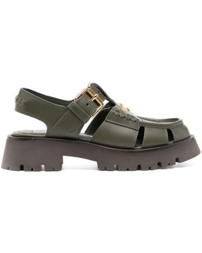 Alexander Wang Carter Caged Leather Sandals - Green