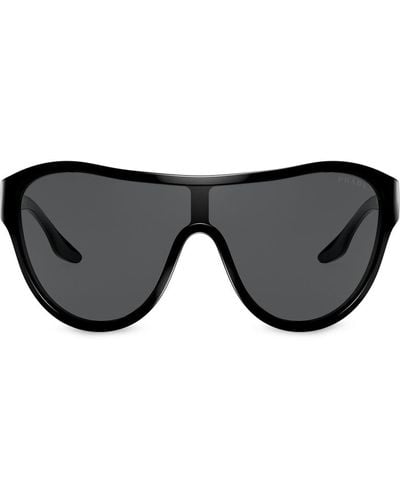 Prada Sonnenbrille im Visier-Design - Schwarz