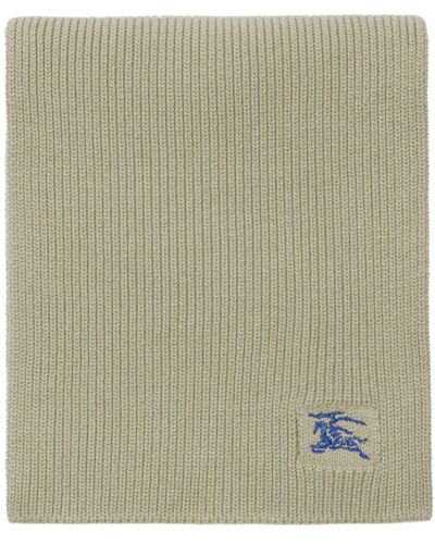 Burberry Ekd-Embroidered Cashmere Scarf - Green