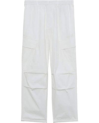 FIVE CM Wide-leg Cotton Cargo Trousers - White