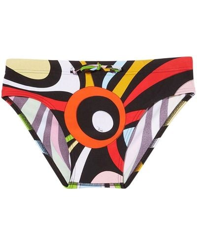 Emilio Pucci Abstract-print Swimming Shorts - White