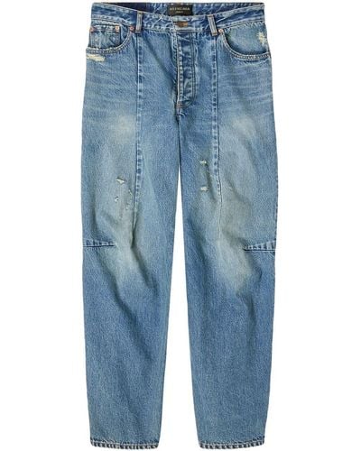 Balenciaga Tapered-Jeans in Distressed-Optik - Blau