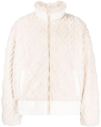 FIVE CM Paneled Quilted Faux-shearling Jacket - Natural