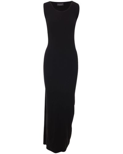 Balenciaga Robe sans manches à design nervuré - Noir