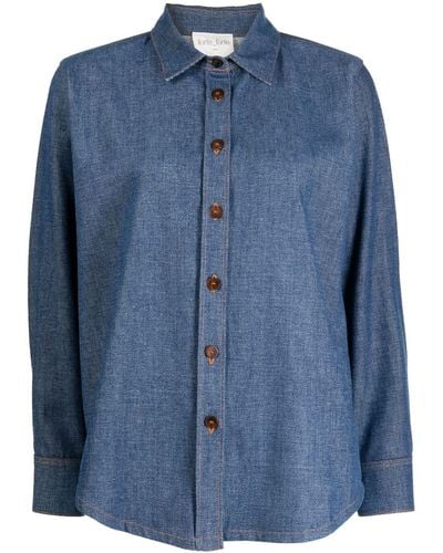 Forte Forte Spread-collar Chambray Shirt - Blue