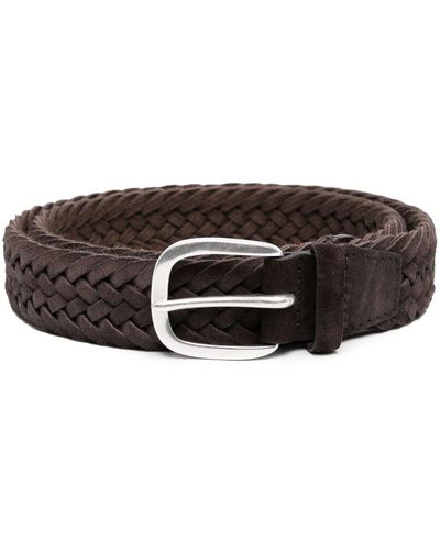 Orciani Woven-strap Leather Belt - Black