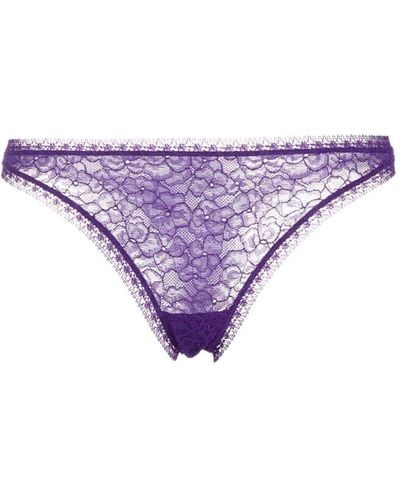 Eres Reflet Stretch-lace Thong - Purple