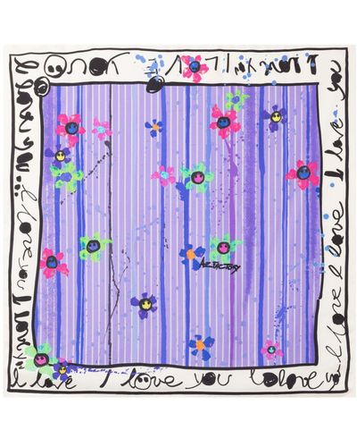 AZ FACTORY Foulard en soie à motif graphique - Violet