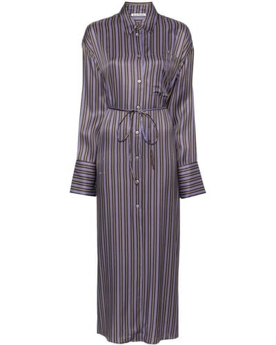 Acne Studios Striped Midi Shirt Dress - Purple