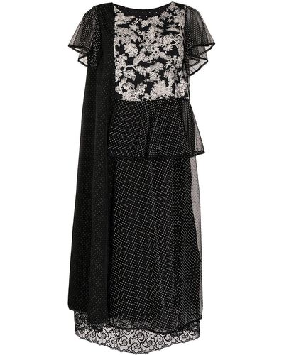 Antonio Marras Double-layered Polka-dot Shift Dress - Black