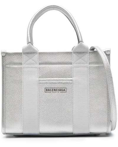 Balenciaga Logo-print Leather Tote Bag - Gray