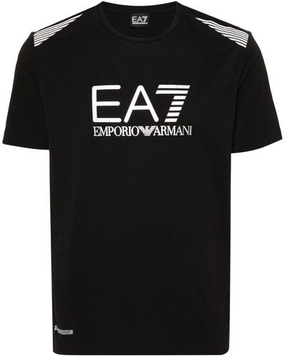 EA7 Camiseta ASV 7 Lines con cuello redondo - Negro