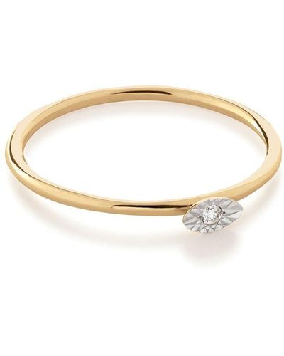 Monica Vinader 14kt Yellow Gold Diamond Stackable Ring - Metallic