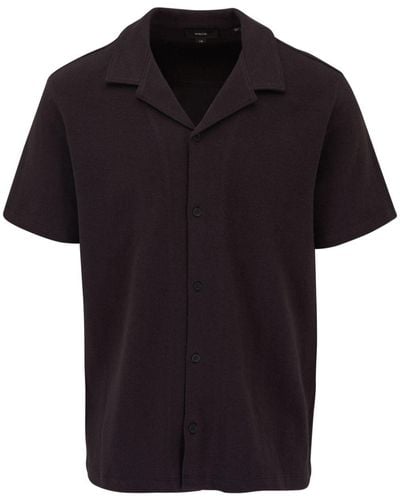 Vince Camp-collar Bouclé Shirt - Black