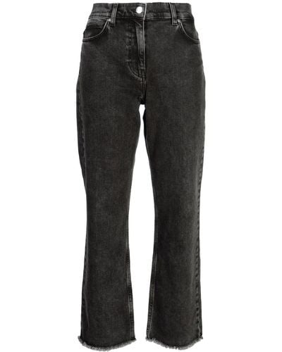 IRO Cropped-Jeans mit Fransen - Schwarz