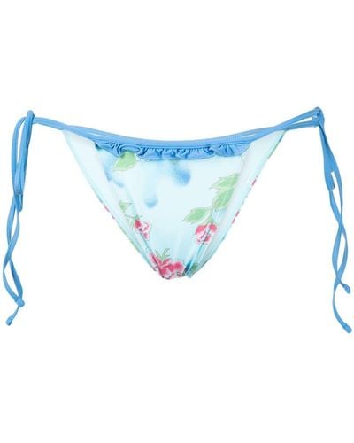 Frankie's Bikinis Bragas de bikini Camilla con motivo floral - Azul