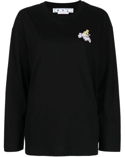 Off-White c/o Virgil Abloh Flower Arrow Cotton Sweatshirt - Black