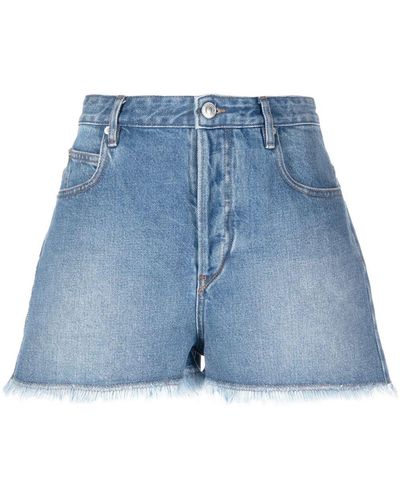 Isabel Marant Jeans-Shorts mit ausgefransten Kanten - Blau