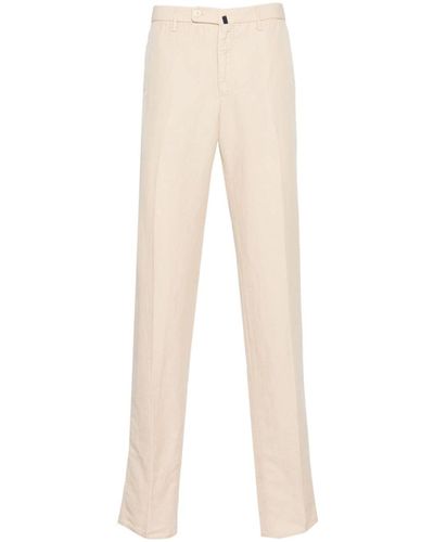 Incotex 39 linen-blend chino trousers - Natur