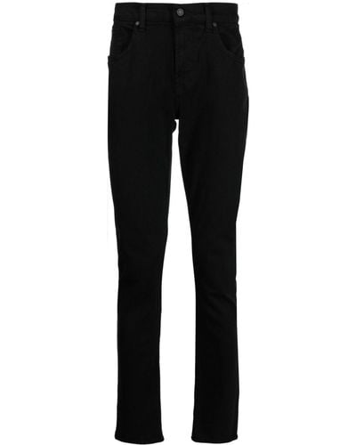 7 For All Mankind Straight-leg Mid-rise Jeans - Black