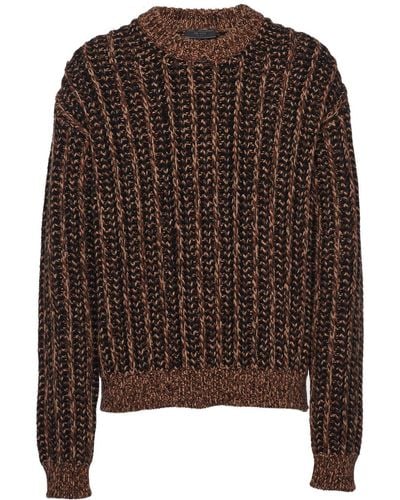 Prada Crew-neck Wool-cashmere Sweater - Brown