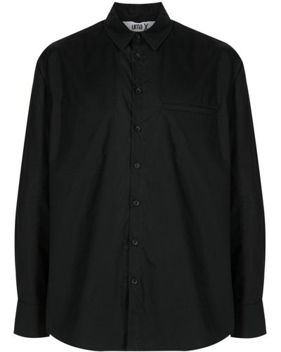 UMA | Raquel Davidowicz Spread-collar Cotton Shirt - Black