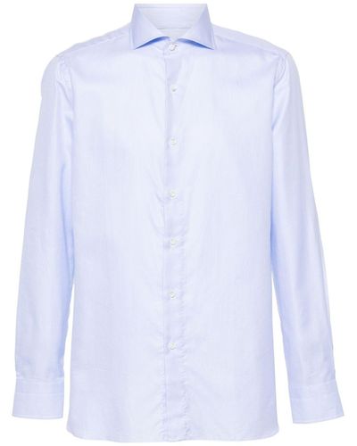 Luigi Borrelli Napoli Spread-collar Cotton Shirt - White