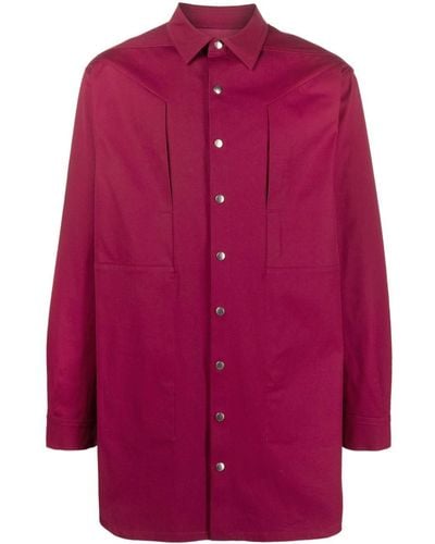 Rick Owens Long-sleeve Buttoned Shirt Jacket - Purple