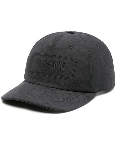 Versace Barocco-jacquard Logo-embroidered Cap - Black