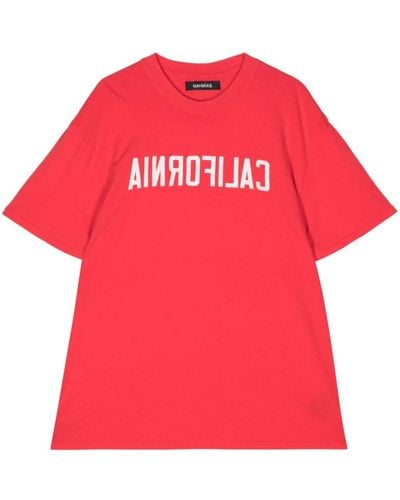 NAHMIAS T-Shirt mit California-Print - Rot