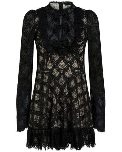 Etro Lace-detailing Ruffle-detailing Dress - Black
