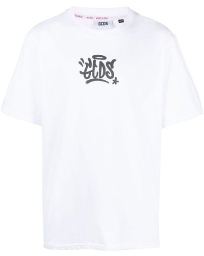 Gcds T-shirt en coton à imprimé graffiti - Blanc