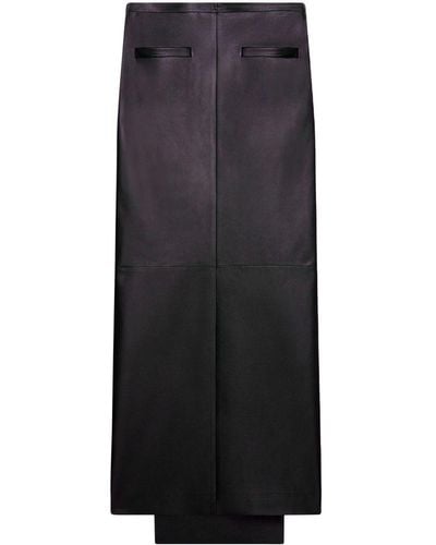 Courreges Heritage Leather Maxi Skirt - Grey