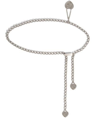 DSquared² Heart-pendant Chain-link Belt - White
