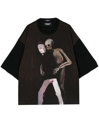 Undercover T-shirt en coton à imprimé graphique - Noir