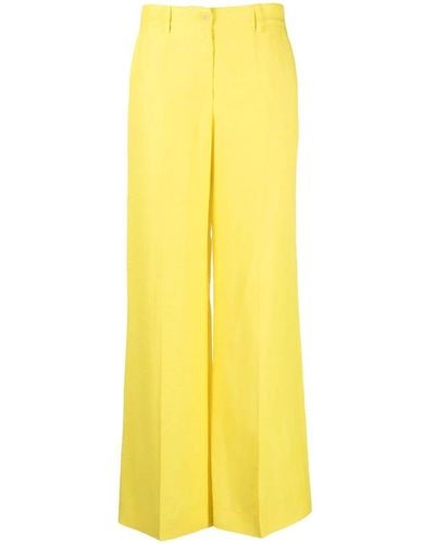 P.A.R.O.S.H. High-waisted Wide-leg Trousers - Yellow