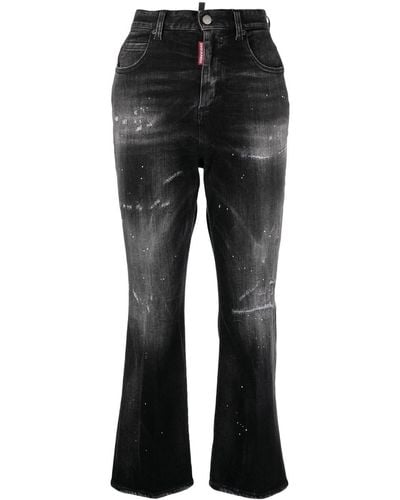 DSquared² Distressed Flared Jeans - Black