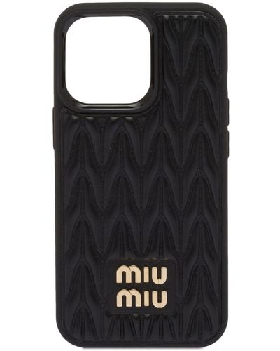 Miu Miu Coque d'iPhone 13 Pro à design matelassé - Noir