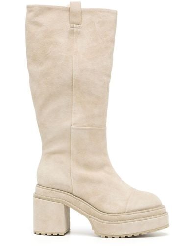 Cult Gaia Hana 85mm Suede Mid-calf Boots - White