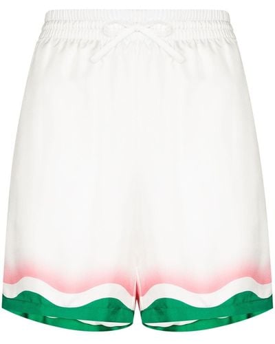 Casablanca Le Jeu De Ping Pong Wave-print Shorts - White