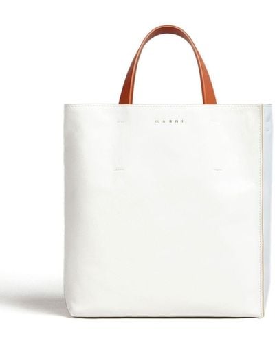Marni Bolso shopper Soft con diseño colour block - Blanco