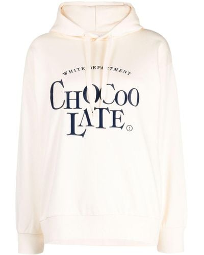 Chocoolate Logo-embroidered Cotton Hoodie - Natural