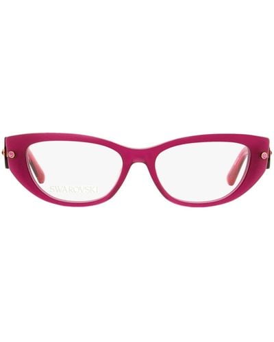 Swarovski Cat-Eye-Brille mit Logo-Gravur - Rot