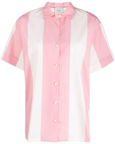 Alysi Maxi striped cotton shirt - Rosa