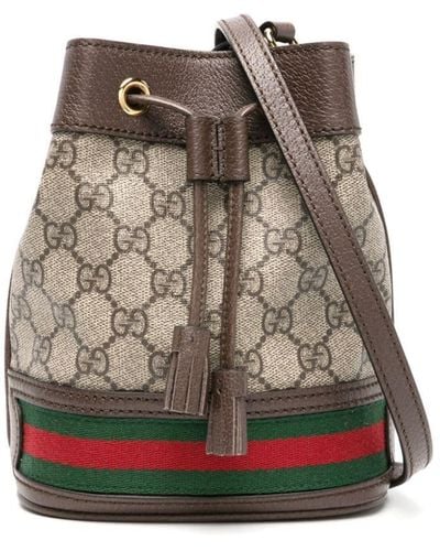 Gucci Ophidia GG Bucket Bag Leather Ebru - Braun